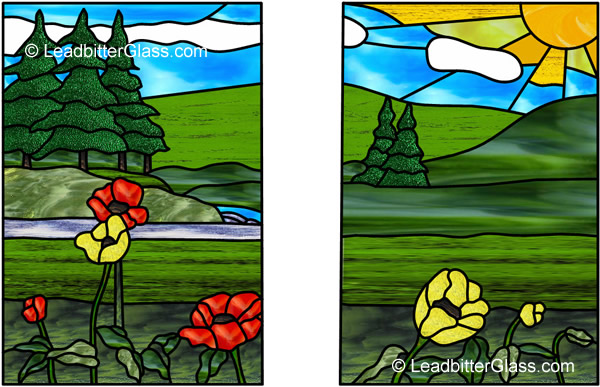 Stained Glass Landscape Feature Window