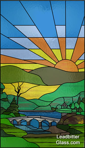 Sold at Auction: OLD FASHIONED DECORATIVE STAINED GLASS PANEL